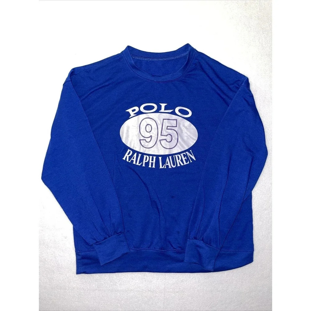 Vintage Polo 95 Ralph Lauren Sweatshirt Pullover Crewneck Spell Out Size S